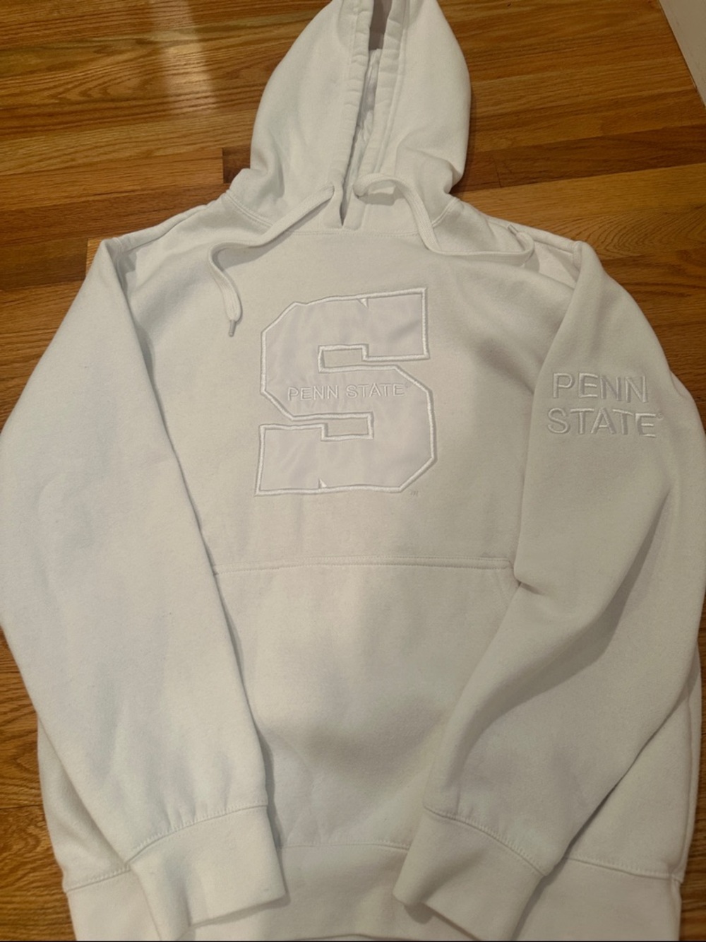 Penn State White Embroidered Pullover Hoodie - unisex